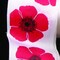 The Ribbon People White and Red Poppies Print Wired Craft Ribbon 2.5" x 27 Yards